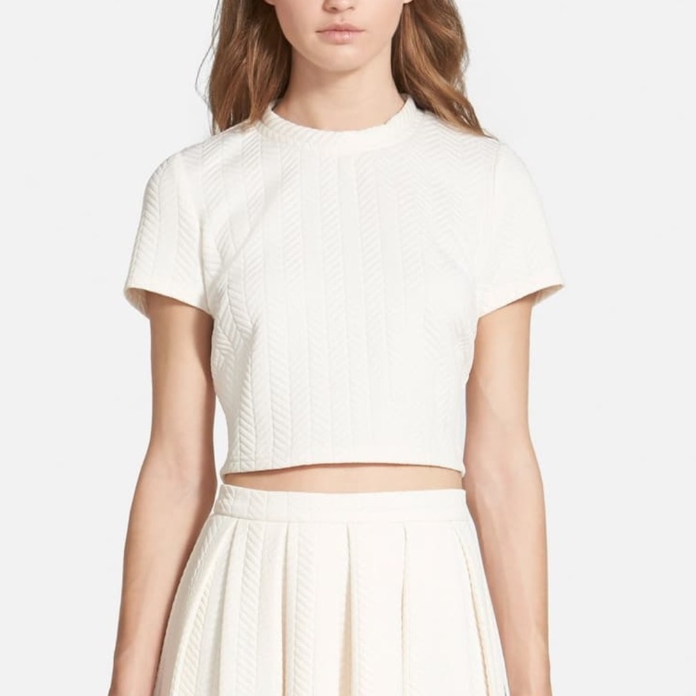 Ivory Mock Turtleneck Crop Top
